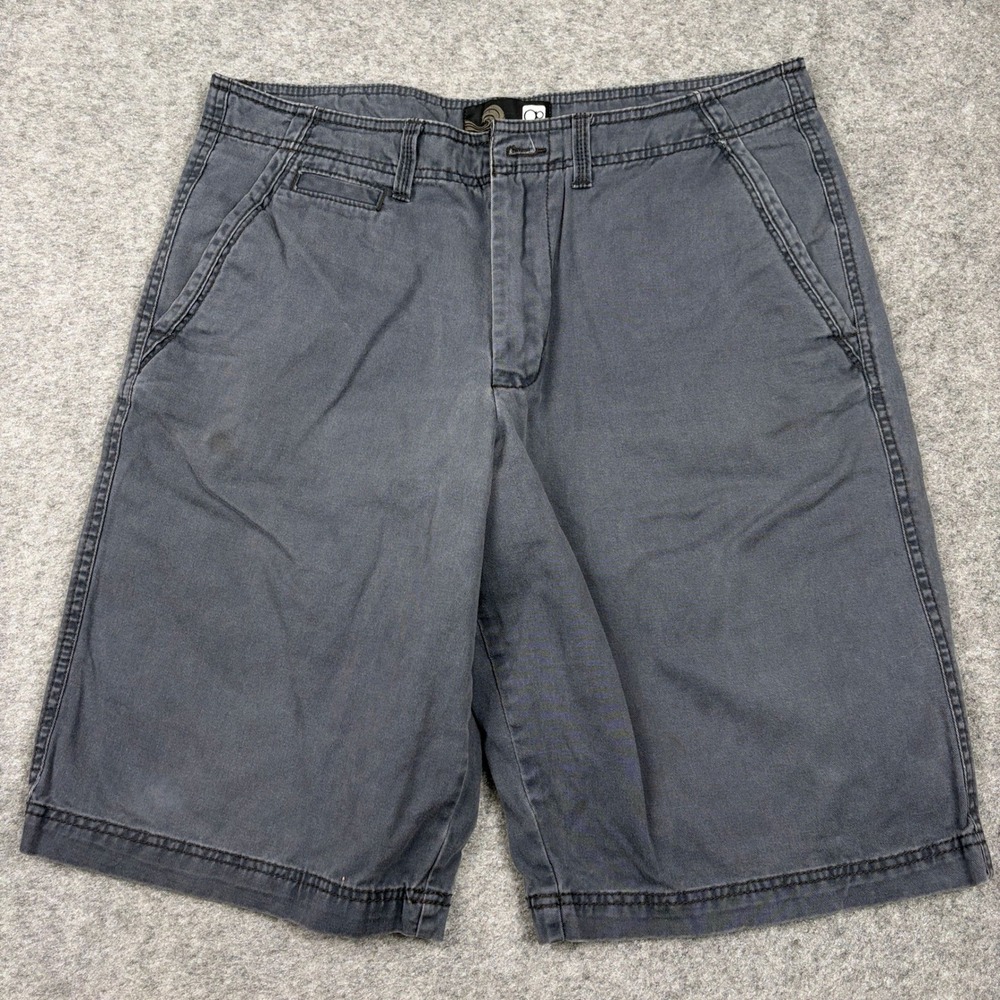 Ocean Pacific Shorts Mens 36 Gray Chino Twill Casual Surf Beach Y2K Outdoor 00s
